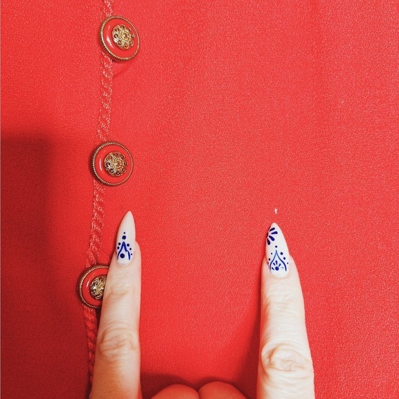 Vintage Herbert Grossman Cynthia Sobel Red Skirt Suit Size 10 Blazer 100% Wool - Picture 10 of 16